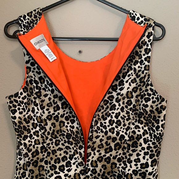 Chico’s Cheetah Sleeveless dress. Lined. Size 1.0/M. - Picture 5 of 9